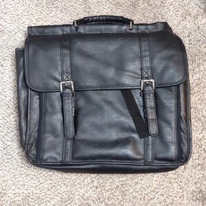 Black Leather 16×16 Men's Tote Bag